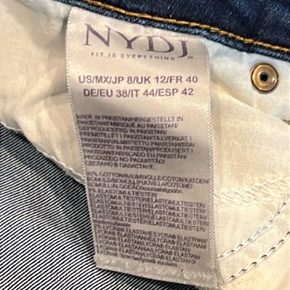 NYDJ Sheri Slim w/Lift Tuck Technology Size 8 Color Quinn Stretch - Picture 13 of 13